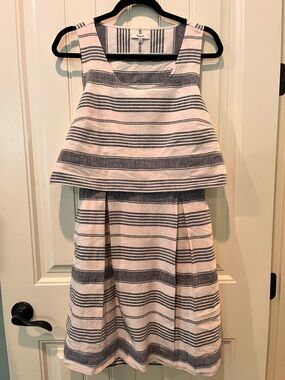 Madewell Dress Size 10 Linen/Cotton Pockets Super Cute Spring Summer Quality EUC